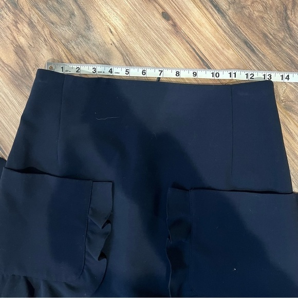 Sandro Frill-pocket Stretch-woven Skirt In Deep Navy - Picture 9 of 13